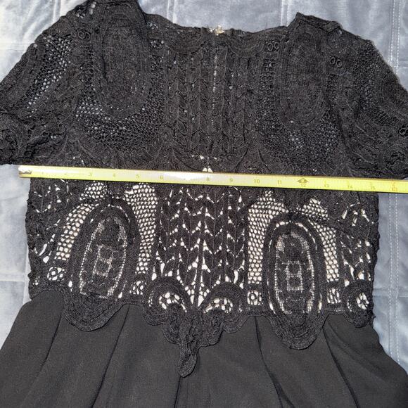 Lac Bleu Women’s Black Mesh Lace Skort Mini Sheer Sz M Boho Goth Western - Picture 11 of 11